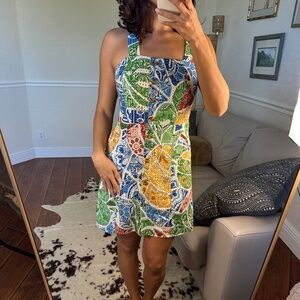 FARM RIO - Short dress, fun print! Classy brunch summer dress - Size S